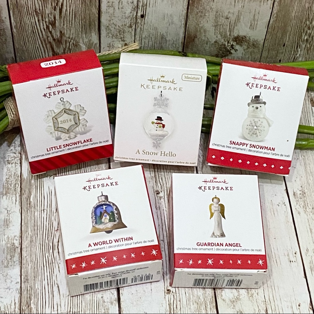 Lot 5 Hallmark Keepsake Miniature Ornaments